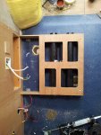 105 67b plinth for fridge, drop outs done and meshed, Flex is for the 230 fridge socket over20...jpg